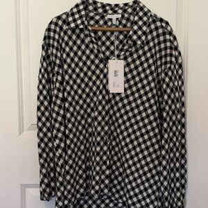 Johnny Was Black and White Checkered shirt $50 NWT